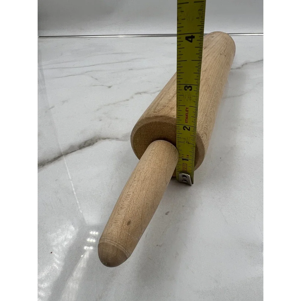 Vintage Solid Wood Rolling Pin 16.5 Inch Classic Kitchen Baking Tool Farmhouse